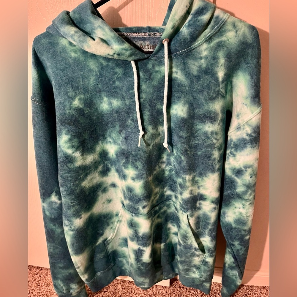 Green/ Blue Tie-Dye Hoodie